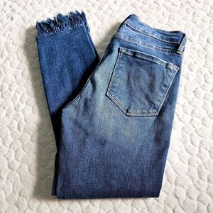 Frame Le Skinny De Jeanne fringe ankle jeans ripped denim distressed 27 4